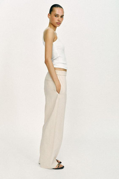 Pantalon droit en lin