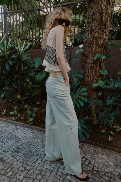 Jean Z1975 coupe droite taille mi-haute déchiré
