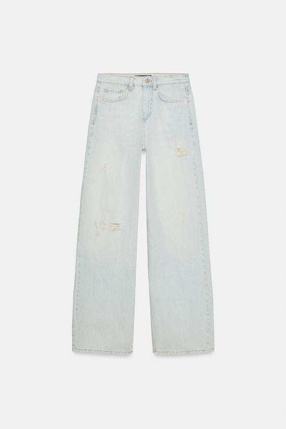 Jean Z1975 coupe droite taille mi-haute déchiré