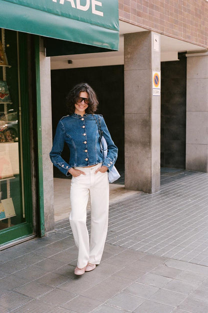 Veste Z1975 en denim à bouton doré