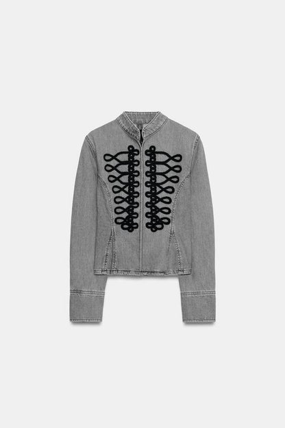 Veste Z1975 peplum à brandebourgs