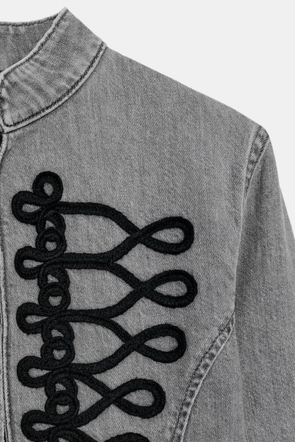 Veste Z1975 peplum à brandebourgs