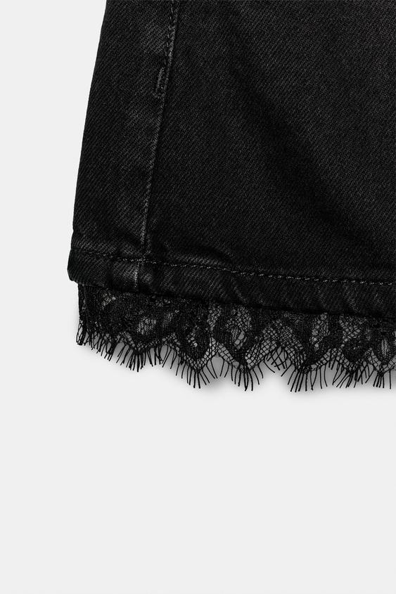 Short Z1975 en denim et dentelle