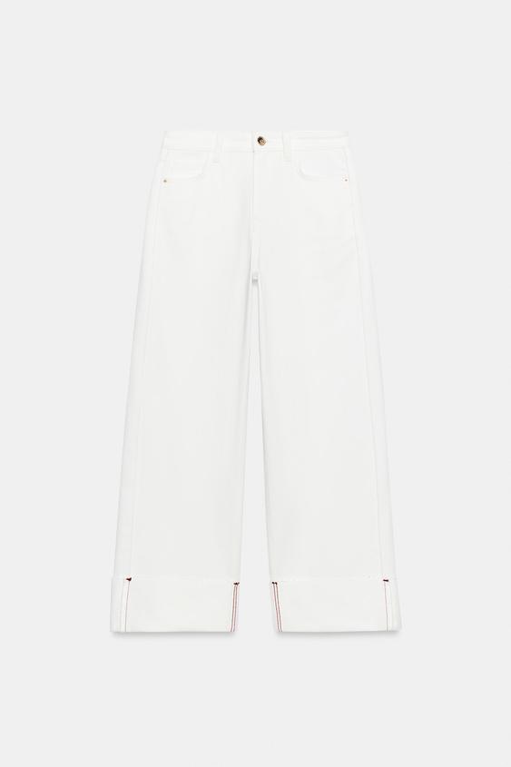 Jean Z1975 coupe barrel taille mi-haute avec revers au bas