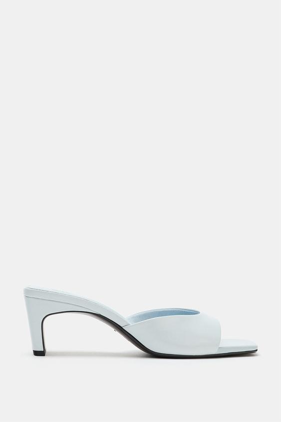 Mule en cuir à talon