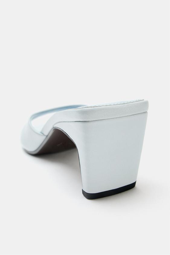Mule en cuir à talon