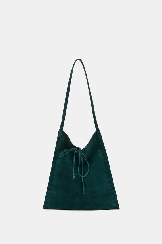 Mini sac plat en cuir avec nœud