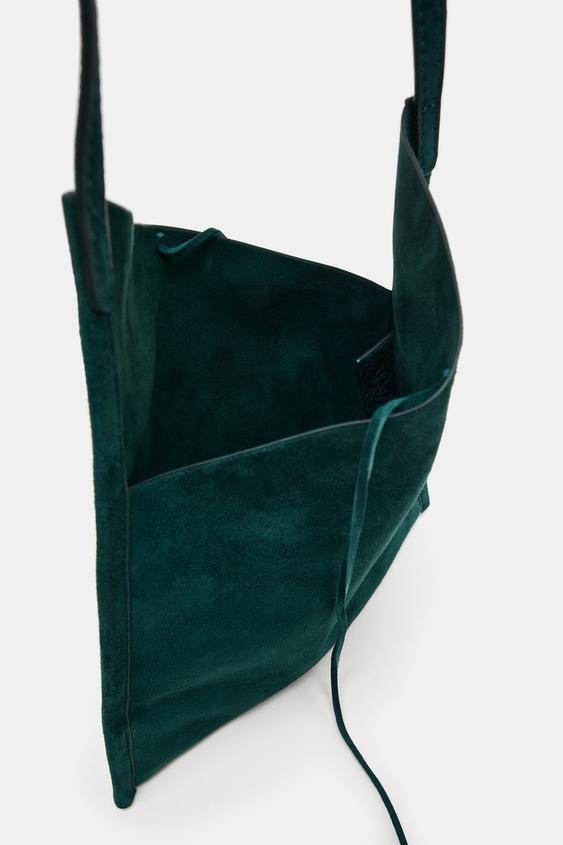 Mini sac plat en cuir avec nœud