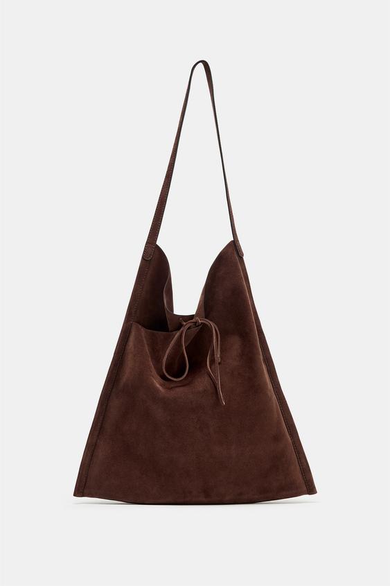 Sac plat en cuir avec nœud