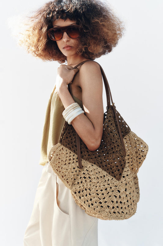 Sac cabas à corps tressé