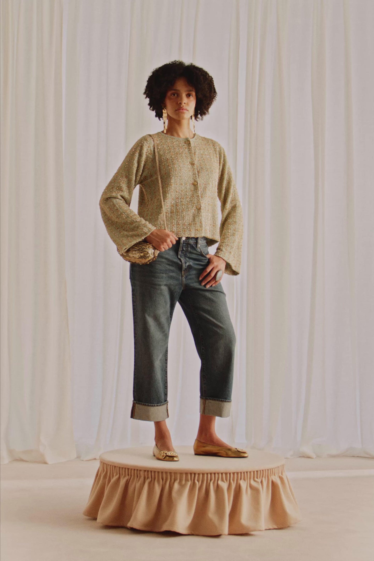 Veste en maille à perles Marisa Berenson x Zara