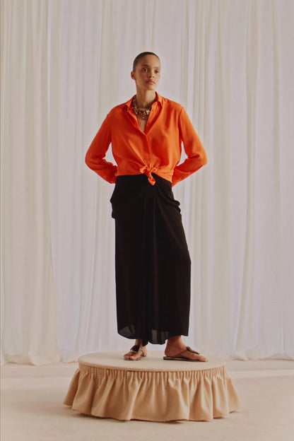 Jupe drapée Marisa Berenson x Zara